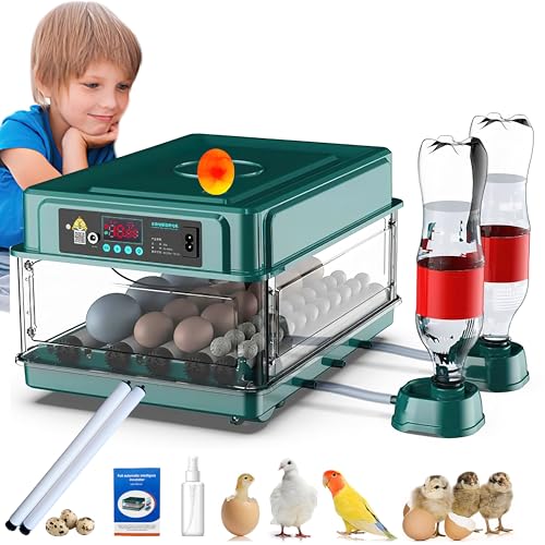 Egg Automatic Incubator 24-60 Eggs Intelligent Incubators for Hatching Eggs, Poultry Hatching Machine for Chicken Duck Goose Quail Bird Pigeon