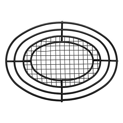 G.E.T. 4-38814 Black Oval Metal Wire Basket Iron Powder Coated Wire Baskets Collection - color: Black, size: 11" x 8", style: Modern
