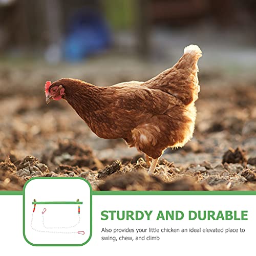 YARDWE Chicken Swing Toy for Coop Natural Safe Wooden Accessories Durable Perch Ladder for Poultry Run Rooster Hens Chicks Pet Parrots Birds Macaw Entertainment
