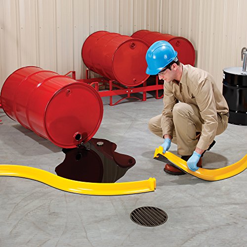 PIG Spill Barrier Dike - 5'L x 3.5"W x 3"H Sections - 2 Pack - Yellow - PLR267-YW - color: Yellow