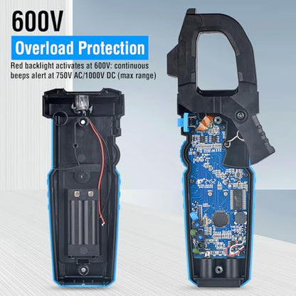 Inrush Digital Clamp Meter Multimeter - TEMIRUP T-RMS 6000 Counts 1000A Amp Voltage Tester with VFD, LOZ, Measures NCV, AC/DC Voltage Current, Continuity Capacitance Frequency Resistance, Temperature - size: CM87PRO, style: 1000A AC/DC Clamp Meter