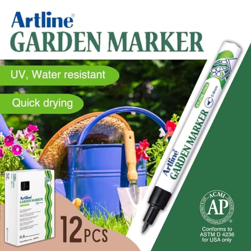 Artline Garden Markers, 0.8 mm Writing Width, Black, 12 Pack (EK-780) - size: 1 Count (Pack of 12)