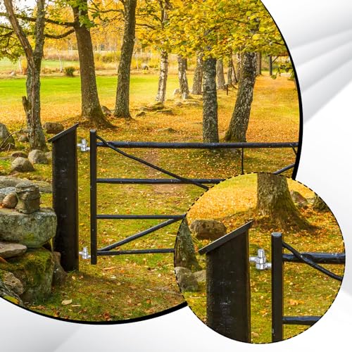Zonon 2 Pair One Piece 304 Stainless Steel Gate Hinges Set, Eye Hinge and Pin Hinge, Screw Hinges to Mount for Wooden Gates Fences with Hole Dia 5/8'', Silver
