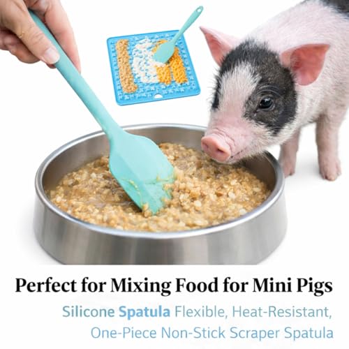 3Pcs Pig Enrichment Toys, Silicone Lick Mat for Mini Pigs with Spatula, Suction Cup Slow Feeder Enrichment Mat for Powder Slurry, Soft Food & Pellets, Toy for Mini Pigs.