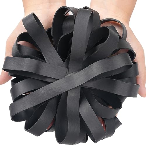 AIWOQI Rubber Bands Size#107 Heavy Duty Big Wide rubber band 30PCS Elastic Bands for Office Supply Trash Can File Folders Litter Box Rubber Bands (Black) - color: Black