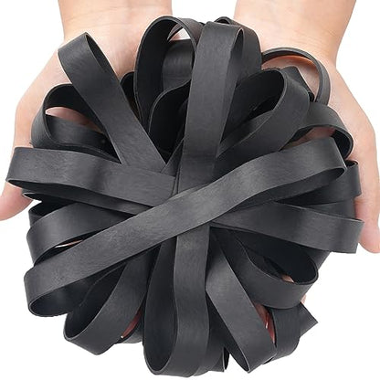 AIWOQI Rubber Bands Size#107 Heavy Duty Big Wide rubber band 30PCS Elastic Bands for Office Supply Trash Can File Folders Litter Box Rubber Bands (Black) - color: Black