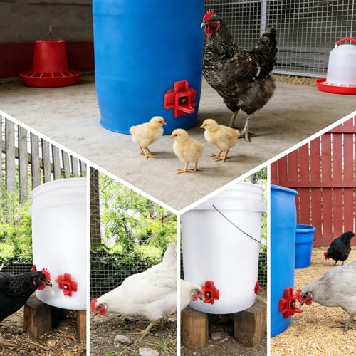 15 pcs Chicken Waterer Nipples with Drill Bits,Horizontal Automatic Chicken Waterer,Leakproof Poultry Watering System for Chicken Coop - size: 15PCS