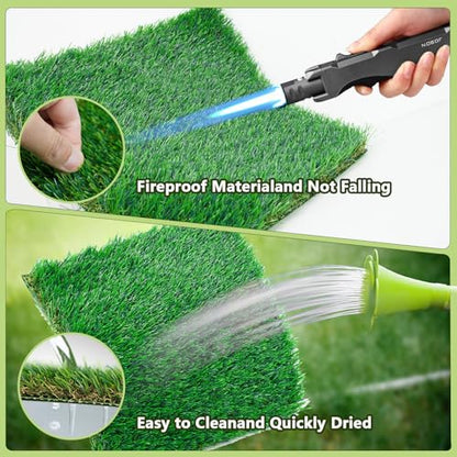 THREE ORANGES Chicken Nesting Box Pads, Washable Artificial Grass Nesting Pads Cuttable Chickens Nest Box Bedding Liners for Hen Coop Egg Duck Chicks Goose 12x12x1.35inch (4 Pack) - size: 4pcs-12x12x1.35inch