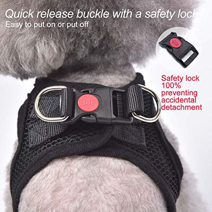 Dog Harness Step-in Breathable Puppy Cat Dog Vest Harnesses for Small Medium Dogs - color: Black, size: Medium (Chest 13.5''-16.5'', Weight 10-15 lb)