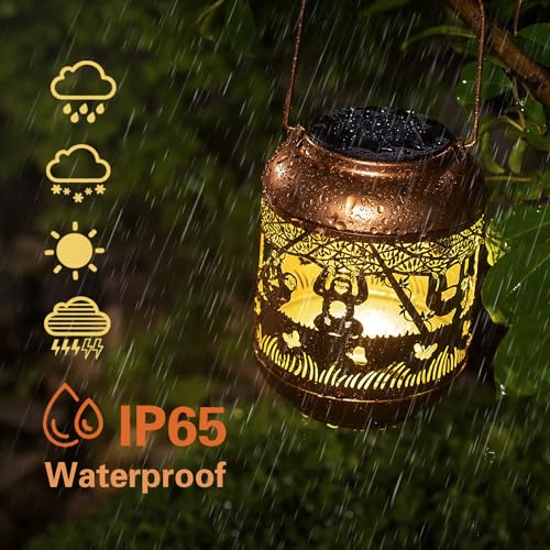 Sloth Solar Lanterns Outdoor Waterproof,Hanging Solar Lights Sloth Gifts for Women Men Metal LED Decorative Light for Yard,Patio,Lawn,Tabletop,Pathway,Landscape,Garden Decor - style: Sloth