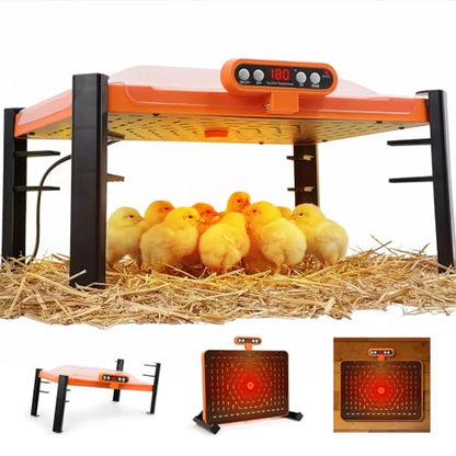 Smart Brooder Heat Plate with Temperature Display, 2-in-1 Chicken Coop Heater & Chick Brooder, 11 x 15 Chick Heat Plate for 20 Chicks, Memory Function and Overheat Protection for Safety