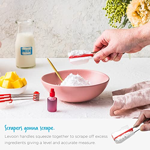 Dreamfarm Measuring Cup and Spoons Set | Upcup All-in-1 Scrape Up Measuring Cup and Levoons Self-Levelling Measuring Spoons for Baking and Cooking