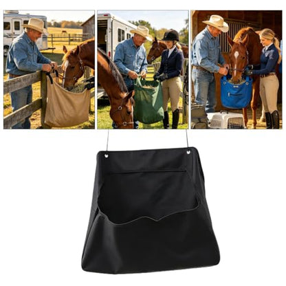 Horse Feed Bag | Large Capacity Opening Waterproof Holder | Goat Feeder Trough,for Livestock Sheep Grain Cattle Cow Lamb Calf Farm Stall Barn Fence Wall