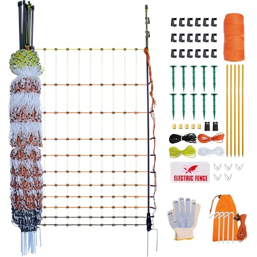 Poultry Electric Netting Fence - 41.3''H (can be Manually Raised to 53.1''H) x 65.6'L for Flying Chicken, Sheep, Goats in Farms, Ranches and Gardens, PK1 - style: (41.3 to 53.1)" x 65.6' - PK1