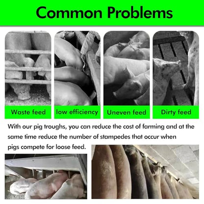 Feeding Troughs for Livestock/Piggery/Sheds Pen/Farms, Long 70 90 120 150 180 CM 2M Pig Food and Hay Feeder, Heavy-Duty Poultry Hog Feed Trough, Easy to Clean(2m/6.6ft - 7bit) - size: 2m/6.6ft - 7bit