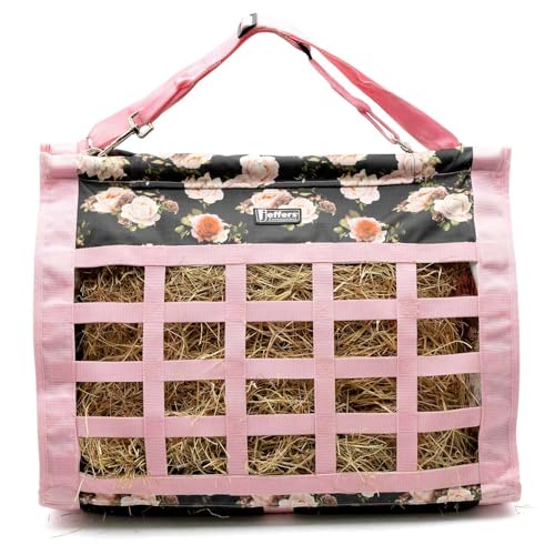 Jeffers Expression Extend Feed Hay Bag for Livestock – Durable 600D Waterproof Hay Feeder for Horse, Cattle, Goat, & Sheep, Top Loading Design w/Mesh Bottom, Farming Essentials, Rose Garden - color: Rose Garden, size: 24.0"L x 2.0"W x 20.0"H