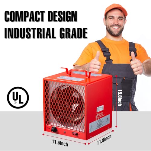 DR. INFRARED HEATER DR-988 240V Electric Industrial Garage, Workshop, Warehouse, Construction Heater, 5600W, Thermostat 37-113 °F, Portable, Wall Ceiling Mount - size: 16 Inches