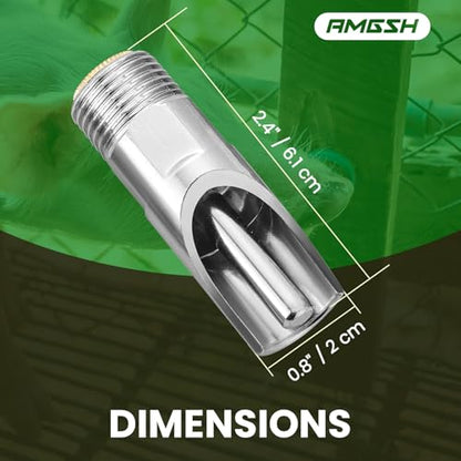 20Pack Pig Waterer Nipples, NPT 1/2" Stainless Steel Automatic Pig Nipple Drinker Feeder Hog Waterer for Sows Piglets Drinking