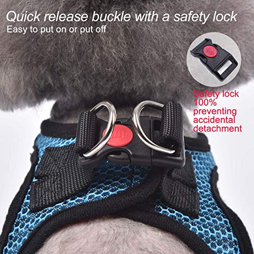 Dog Harness Step-in Breathable Puppy Cat Dog Vest Harnesses for Small Medium Dogs - color: Blue, size: Large (Chest 17''-20'', Weight 14-19 lb)