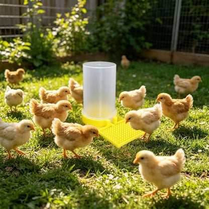 Baby Chick Feeder and Waterer Set, Poultry Starter Kit, Chick Feeder & Gravity Waterer, Compact Brooder Supplies for Chicks, Ducklings and Small Poultry (B) - color: b