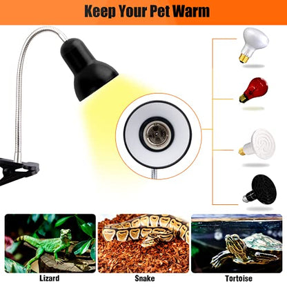 Reptile Heat Lamp Light, UVA UVB Reptile Light, Reptile Turtle Heating Lamps for Turtles Tortoise Lizards Snake Bird or Chick one Terrarium lamp Light +Two 25W Bulb+2 Clip+1tweezer