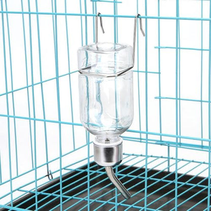 Mipcase Pet Water Feeder 2-Pack Hanging No-Drip Water Dispenser for Small Animals Leak-Proof Rabbit & Guinea Pig Drinking Bottles with Hooks and Springs 2.16X2.04X9.05 Inches - color: Transparent, size: 5.2X5.2X23CM