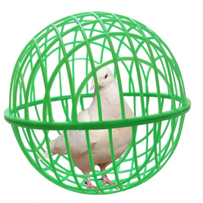7.8" Ball-Shaped Movable Pigeon Chick Coop, Little Rabbit Duck Guinea Pig Safe Walking Net,Preventing Dog Bites, Predation by Eagles Wolves Cats Eagles, Pet Safety Cage - color: Green