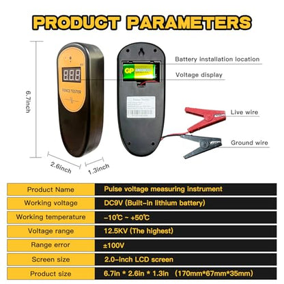 Electric Fence Tester and Fault Finder, 13KV Digital Electric Fence Voltage Tester 500V-13000V Pulse Meter, Quick Repair & Troubleshooting Tool for Farm, Ranch, Horse and Cattle Fences