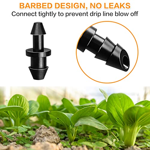 Gardrip Drip Irrigation End Plug: 120 Pack Barbed End Cap Irrigation Parts Fit for 1/4 Inch Drip Tubing Line Closure for Garden Lawn System - color: Plug-120P