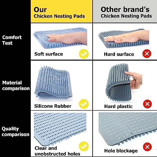 4PCS Washable Chicken Nesting Pads for Laying Eggs, Silicone Nesting Pads for Chicken Coop, Chicken Nesting Box Pads, Chicken Coop Accessories - size: 4PCS