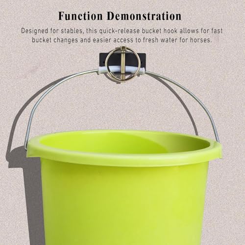 Stall Bucket Hook - Grain Feed Hanger with Pin - Locking Pin Bucket Hanger,for Stall Stable Barn Fence Kennel Tractor Horse Livestock