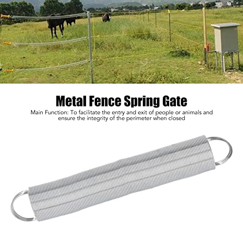 2PCS Electric Fence Gate, 16 Feet Livestock Fence Spring Stainless Steel Tension Spring Gate Handles Kit for Farms Yards Lawns