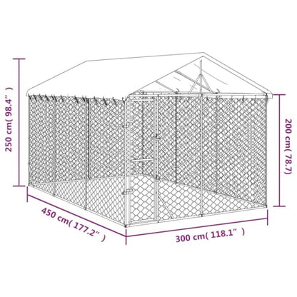 Outdoor Dog Kennel 10x15 Feet Galvanized Steel Pet Enclosure with Weatherproof Roof for Dogs, Chickens, Rabbits - Durable, Spacious, and Portable Animal Playpen - size: 10 x 15 x 8.2 ft