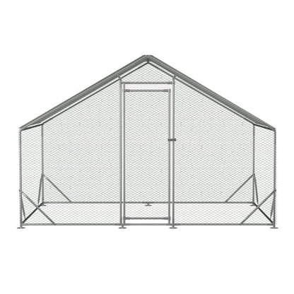 Garvee Large Metal Chicken Coop,Walk-in Poultry Cage,Outdoor Hen Run House with Waterproof and Anti-Ultraviolet Cover Rabbits Habitat Cage for Outdoor - size: 6.5"L x 9.8"W x 6.4"H