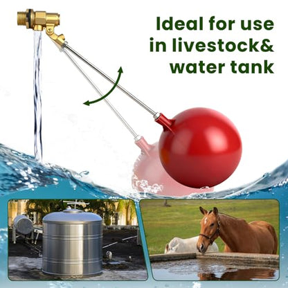 Stainless Steel Float Valve for Water Tank and Trough, 1/2-3/4 Inch Size Options for Reliable Water Level Management in Various Applications with Durable Build(0.78in) - size: 20m'm/0.78inch