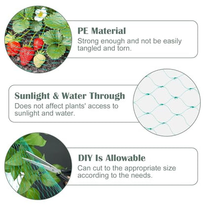 13Ft x 33Ft Anti Bird Netting Protection Mesh Garden Netting Seedlings Plants Flowers Fruit Trees Vegetables from Rodents Deer Reusable Fencing, Green - color: Green