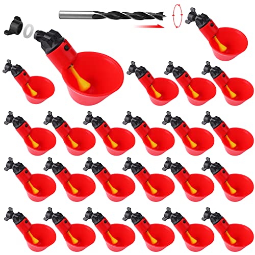 12Pack Chicken Waterer Cups,Poultry Water Cups,Automatic Poultry Waterer for DIY Poultry Quail Duck Chicken Bird Drinker