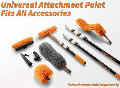 30-Foot Exterior House Cleaning Brush Set with 5-24 ft Extension Pole // Vinyl Siding Brushes with Telescopic Extendable Pole & Window Cleaning Squeegee Tool // the Ultimate Extension Scrub Brush Set - size: 24 feet