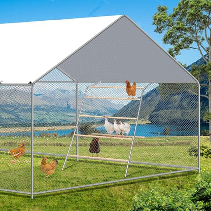 Large Chicken Roosting Bars with Swing (74.4"), Sturdy Metal Chicken Perch for Coop, Heavy Duty Jungle Gym Ladder for Hens, Entertainment Accessories & Toys for Backyard Poultry, Easy to Clean - size: 74.4in x 40.6in