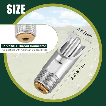 20 Pack Pig Water Nipple, 1/2" NPT Stainless Steel Automatic Pig Nipple Waterer, Pig Water Feeder, Pig Waterer for Sows Piglets Drinking, Nipple Drinker