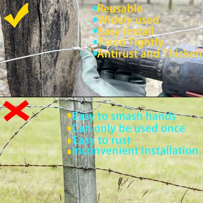 Cat’s Claw Fasteners 50 Pcs-2Inch, Heavy Duty Galvanized Cattle Fence Staples - Thicker Screws & Reinforced Buckles, Corrosion-Resistant, Easy Install with Power Drill, Reuse for mesh & Woven Fences - size: 2in-50pcs