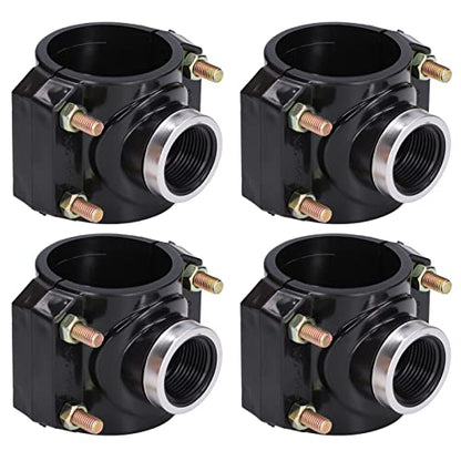 Water Systems Drain Saddle Valve, 4 Sets Water Drain Saddle Plastic Pipe Additional Quick Connector Tee Kit G1 Female Thread