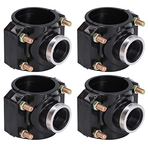 Water Systems Drain Saddle Valve, 4 Sets Water Drain Saddle Plastic Pipe Additional Quick Connector Tee Kit G1 Female Thread