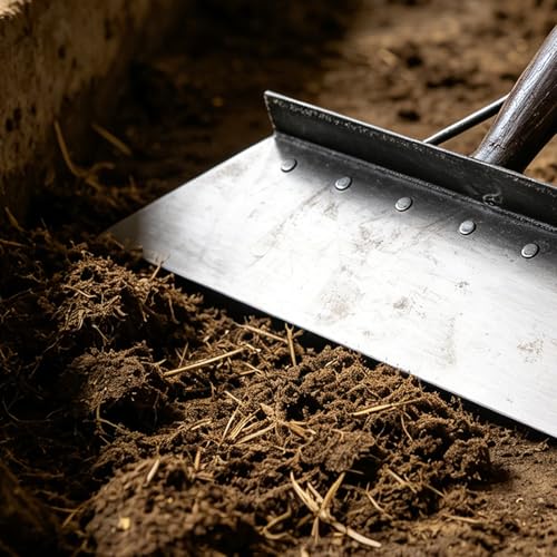 Toddmomy Heavy Duty Manganese Steel Cleaning Shovel for Farm Manure Removal, 38cm Flat Metal Scraper Tool for Barn and Livestock Facility Maintenance