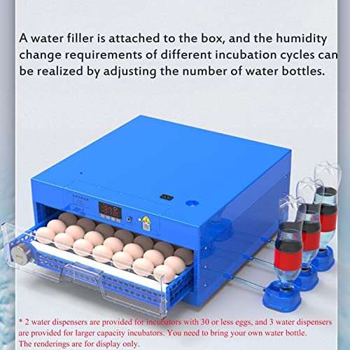 Automatic Egg Incubator Digital Poultry Hatcher Machine ith Automatic Egg Turning, Temperature & Humidity Control, Efficient LED Lighting for Chicken Geese Ducks Pigeons Quails (128 Eggs, B)