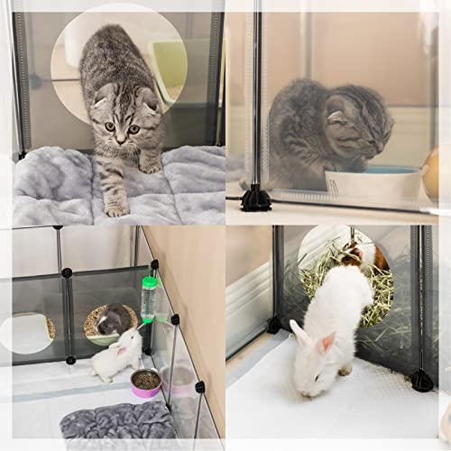 DINMO Rabbit Playpen, Guinea Pig Cages, Hamster Cages, Interesting Game Holes Design for Small Animal, Bunny, Ferret, Hedgehog, DIY, Expanded, Portable, Exercise Fence, 61.4 x 25.4 x 16.4 inches - style: Plastic-18 panels