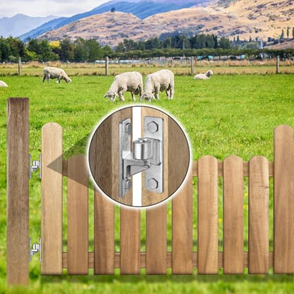Insaga Wall Mount Gate Hinges Heavy Duty (2Pack), Hot-Dip Galvanized Steel, 600LB Load Capacity, Universal Fit for Wood, Concrete & Brick Posts, Outdoor Farm Fence Gate Hardware Kit (4.9"x1.5") - color: Silver-2Pack