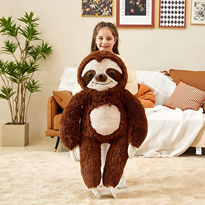 IKASA Giant Sloth Stuffed Animal Hanging Three Toed 30" Plush Toy,Large Big Jumbo Soft Toys,Huge Size Cute Fluffy Plushy Plushie,Gifts for Kids - style: Sloth