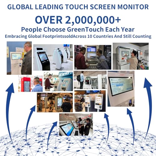 GreenTouch 13.3 Inch Industrial Embedded Capacitive Touchscreen Monitor, Open Frame Multi-Touch Screen Industrial Front IP65 Monitor - HDMI+VGA+DVI - 1920 * 1080 Resolution - size: 13.3 IN
