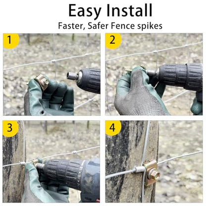 Cat’s Claw Fasteners 50 Pcs-2Inch, Heavy Duty Galvanized Cattle Fence Staples - Thicker Screws & Reinforced Buckles, Corrosion-Resistant, Easy Install with Power Drill, Reuse for mesh & Woven Fences - size: 2in-50pcs